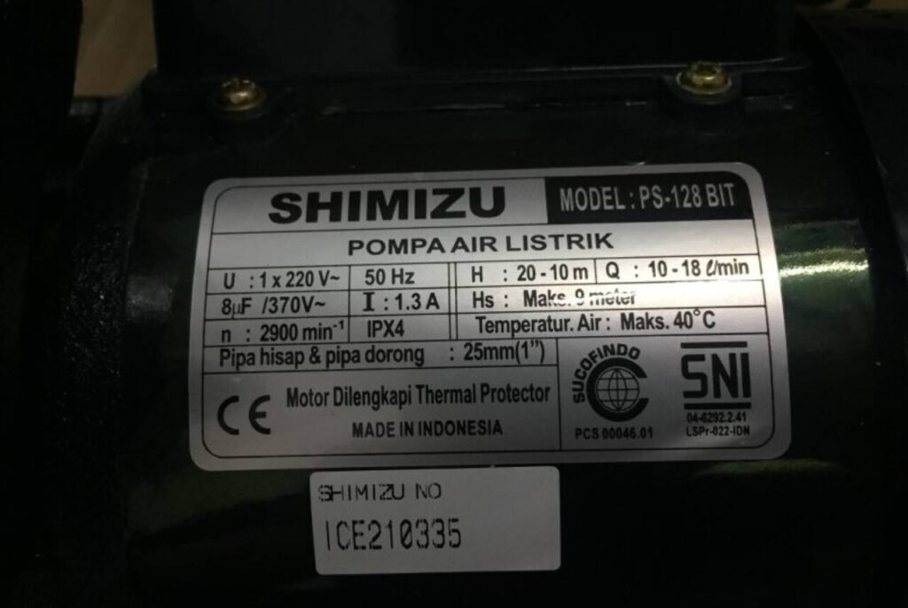 Perbedaan Shimizu PS 128 dan PN 125